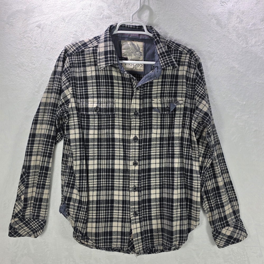 Womens Vigoss Plaid Black and White Long Sleeve Shirt Size XL
